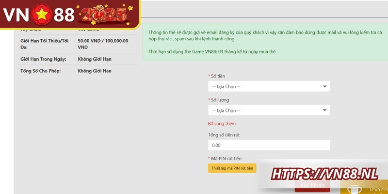 Lấy tiền từ ví tài khoản bằng việc quy đổi sang thẻ game